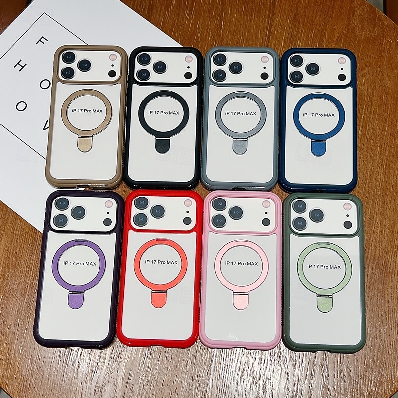 Phone Case For iPhone 17 Pro Max 17 Air 16 15 14 Pro Max Plus 13 Pro Max Back Cover with Stand Holder Shockproof Retro TPU Acrylic3