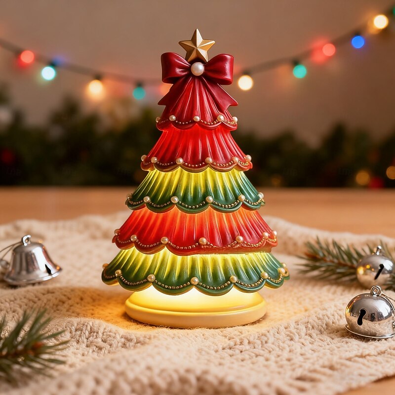 Colorful Gradient Christmas Tree Decorative Lights Creative Holiday Atmosphere Glowing Ornament Christmas Home Desktop Decor2