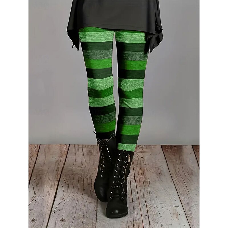 Women's Leggings Vacation Vintage Fashion Full Length High Waist Graphic Color Block Printing Thermal Warm Soft Breathable Stretchy Formal Outdoor Vacation Camel Blue Green Amethyst Spring Fall Winter4