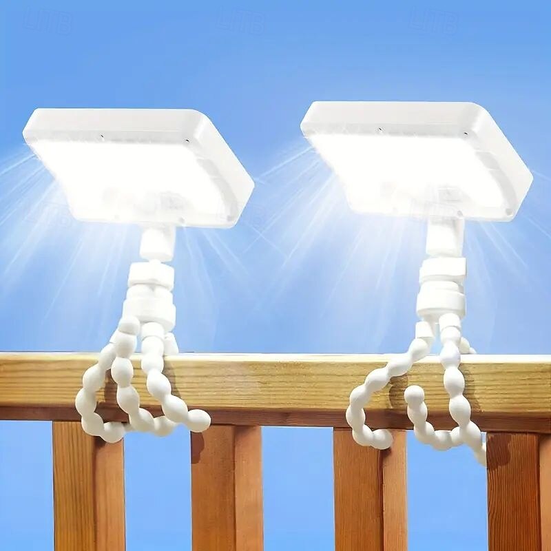 1/2pcs Solar Camping Lantern Motion Sensor Solar Night Light 92LED with Flexible Octopus Tripod IP65 Waterproof for Outdoor Halloween Christmas Home Garage Porch Patio Camping and Fence Lighting2