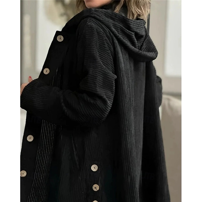 Women's Puffer Jacket Casual Jacket Comfortable Breathable Pocket Buttons Casual Plain Vacation Street Casual Daily Wear Single Breasted Short Long Hooded Regular Fit Long Sleeve Outerwear Black Red3