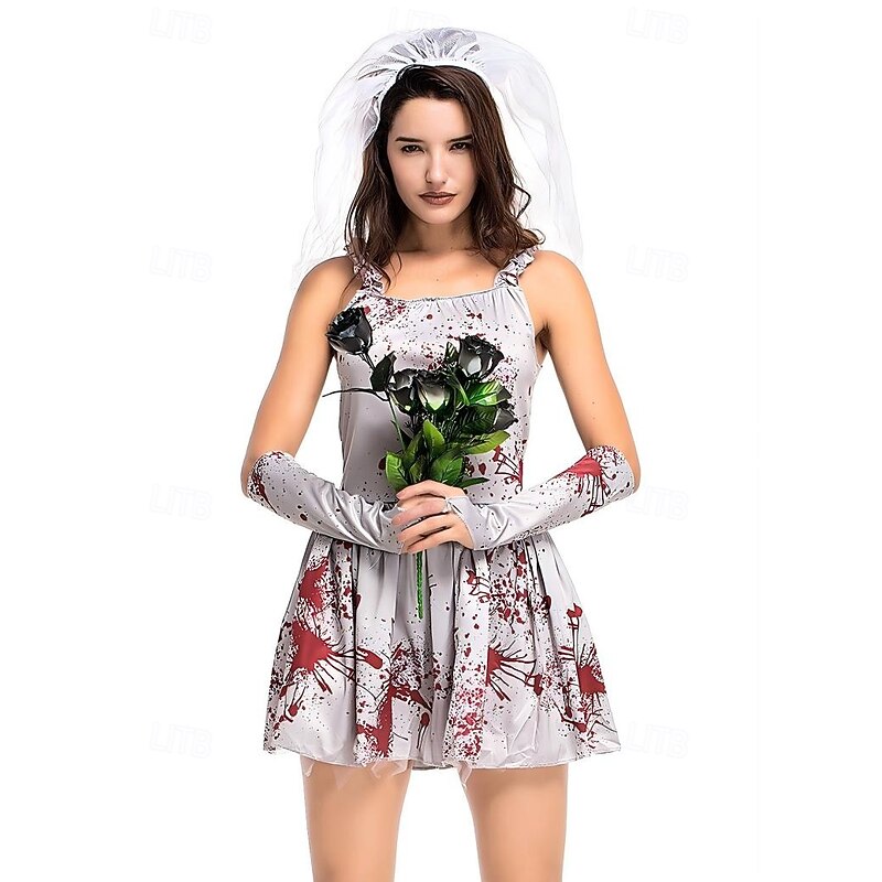 Zombie Brides Halloween Dress Fancy Costume Group & Family Halloween Costumes Cosplay Kid's Adults' Women's Girls' Halloween Carnival Performance Party Easy Halloween Costumes Dress Up4