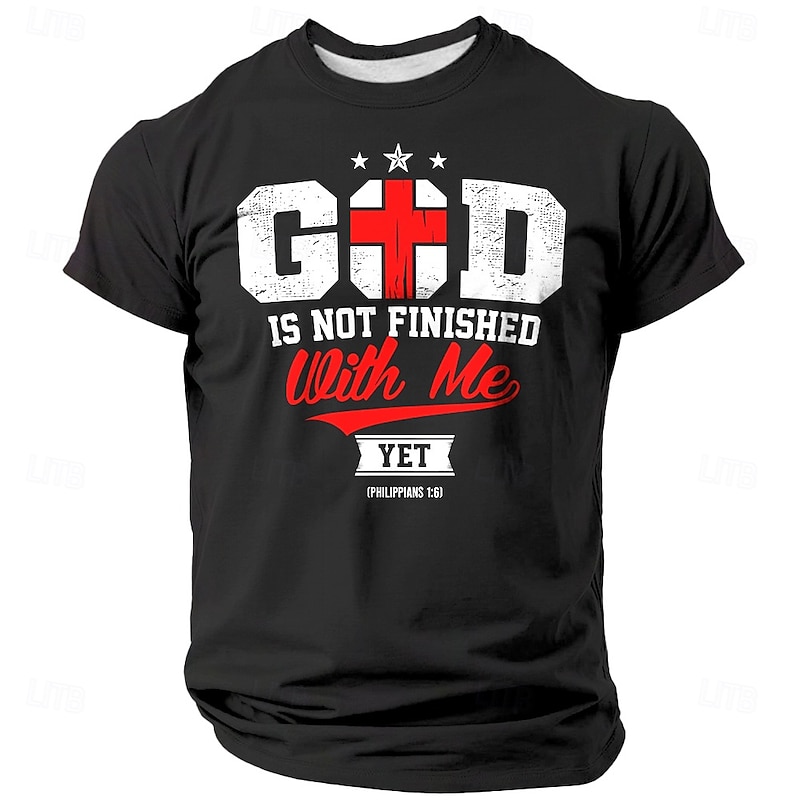 Men's Faith Funny Slang T Shirt Short Sleeve T shirt 3D Print Crew Neck Shirt Fashion Daily Street Daily Black Blue Green Summer Spring Clothing Apparel S M L XL XXL XXXL