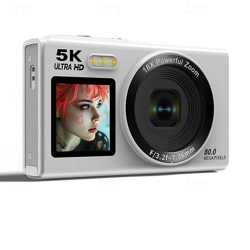 High-definition 5K dual-screen selfie digital camera with WiFi mobile connectivity for outdoor travel fashionable photo and video recording camera2