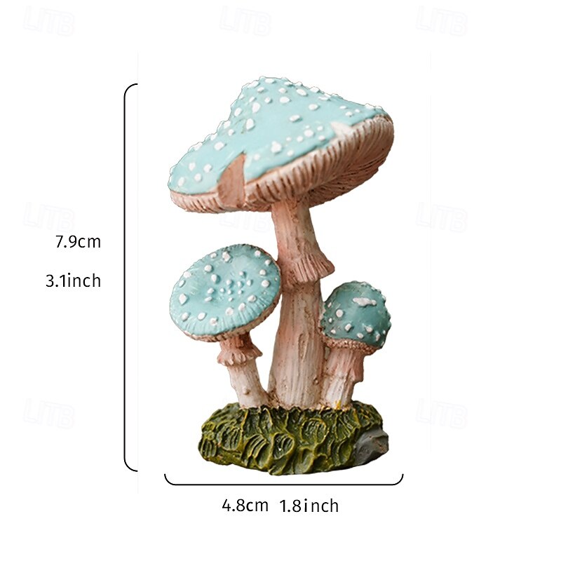 Realistic Resin Mini Mushroom Figurines – Hand-Painted Garden Decor, Home and Patio Ornaments, Potted Plant Decorations, Miniature Landscaping Accessories2