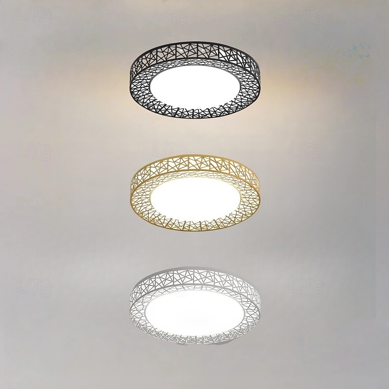 Modern Round LED Ceiling Light, Creative Metal Acrylic Design Lighting Dimmable with Remote Control Minimalist Ceiling Lamp Living Room Lamp Hallway, Bedroom