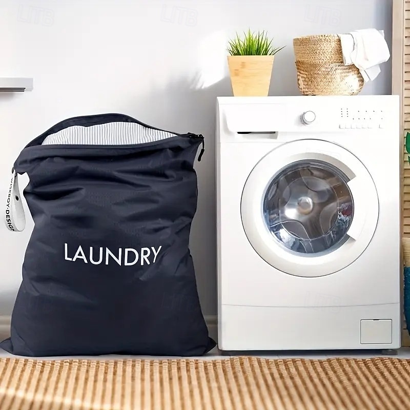 Large Travel Laundry Bag Machine Washable Dirty Clothes Storage Bag Holds Four Loads Fits Laundry Basket or Trash Can Essential Travel Organizer3