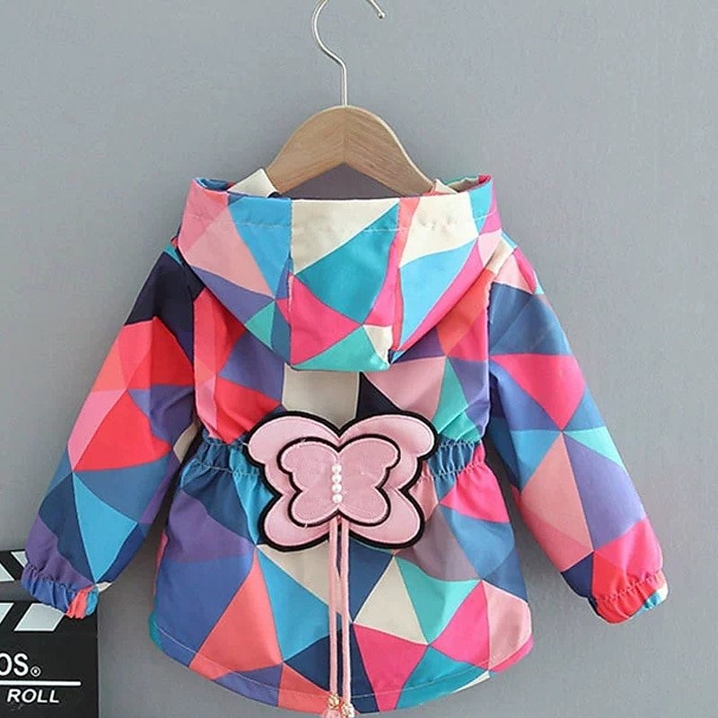 Kids Girls' Hiking Jacket Outdoor Jacket Coat Color Block Streetwear Zipper Pocket Soft Windproof School Coat Outerwear 4 years+ Spring Deep Green Pink+Purple