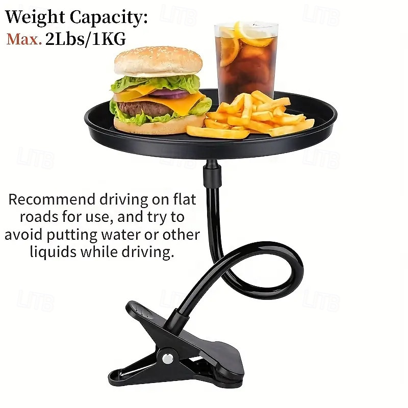 Multi-functional Abs Car Tray With 360-degree Adjustable Design And Non-slip Surface. Holds Beverages And Snacks Suitable For Various Vehicle Sizes.2