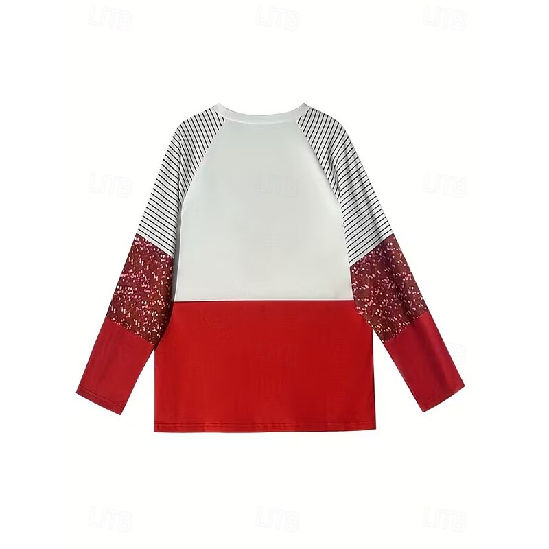 Christmas Women's T Shirt Graphic Snowman Vintage Stylish Classic Long Sleeve Crew Neck Round Neck Regular Tops Daily Going out Weekend Print White Red Spring Fall Winter2