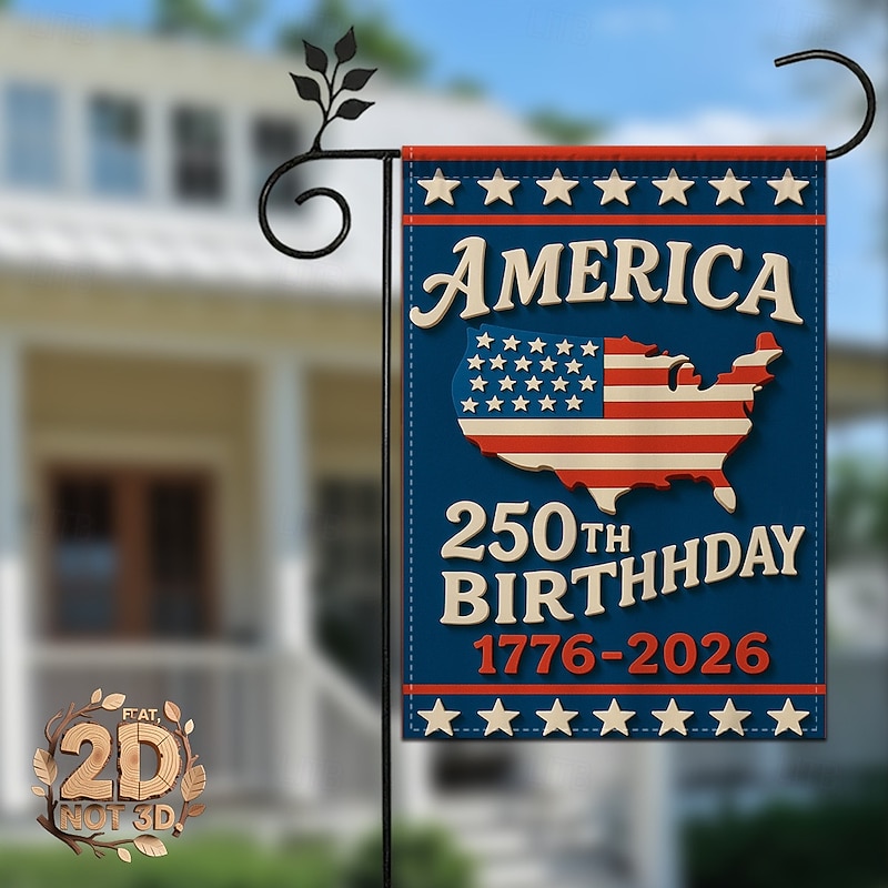 1776-2026 USA 250th Anniversary Garden Flag, Patriotic American Yard Banner for Independence Day, Outdoor House, Lawn, or Birthday Decoration4
