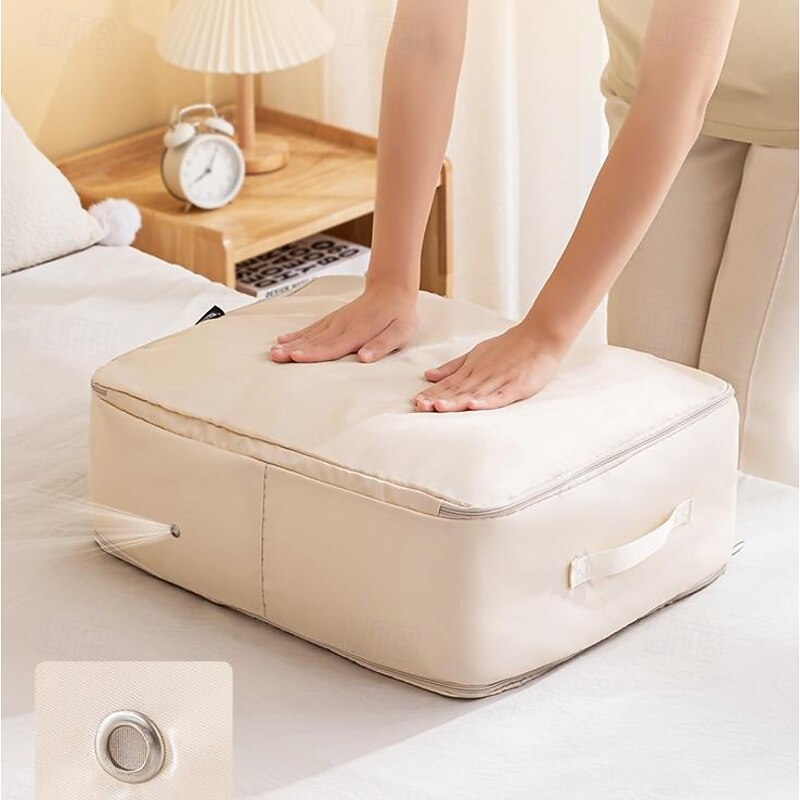 TAILI Dustproof and Moisture-proof Compression Storage Bag, Ultra Space Saving Self Compression Organizer, Comforter Storage Bag, Folding Organizer bag for Bedding/Quilt