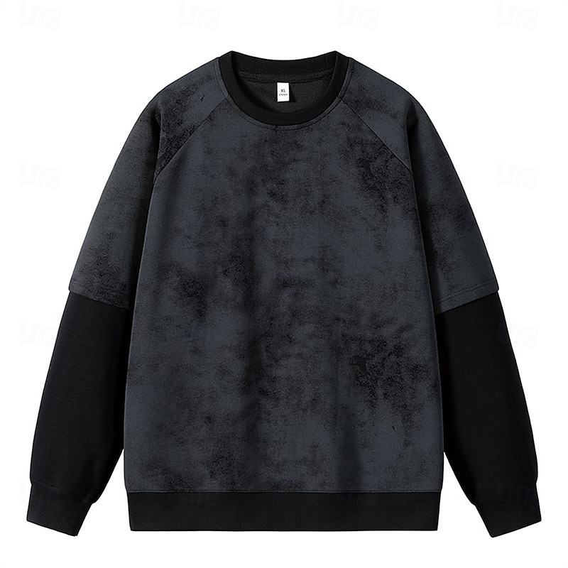 Men's Sweatshirt Black Blue Green Crew Neck Color Block Patchwork Sports & Outdoor Daily Holiday Polyester Streetwear Basic Casual Spring Fall Clothing Apparel Hoodies Sweatshirts4