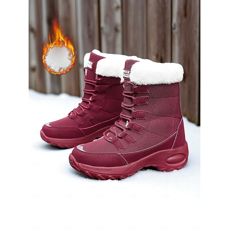 Women's Warm Snow Boots with Faux Fur Lining – Waterproof Non-Slip Winter Shoes for Outdoor Snow and Cold Weather2
