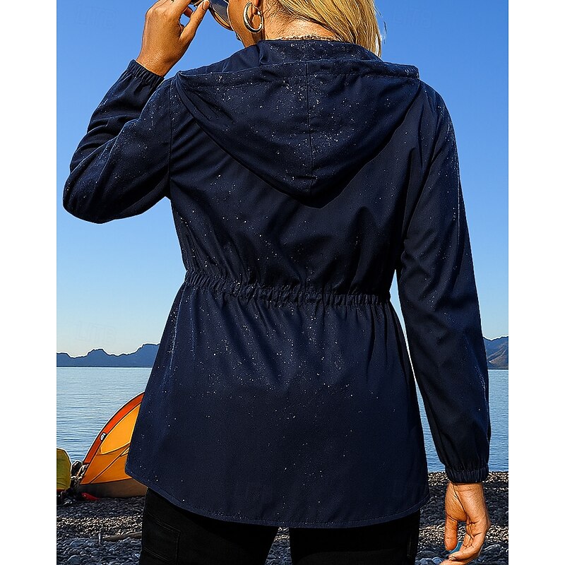 Women's Outdoor Jacket Hiking Jacket Outdoor Waterproof Windproof Quick Dry Lightweight Hiking Outfits Hiking Clothes Winter Autumn / Fall Jacket Hunting Climbing Camping / Hiking / Caving Solid Color2