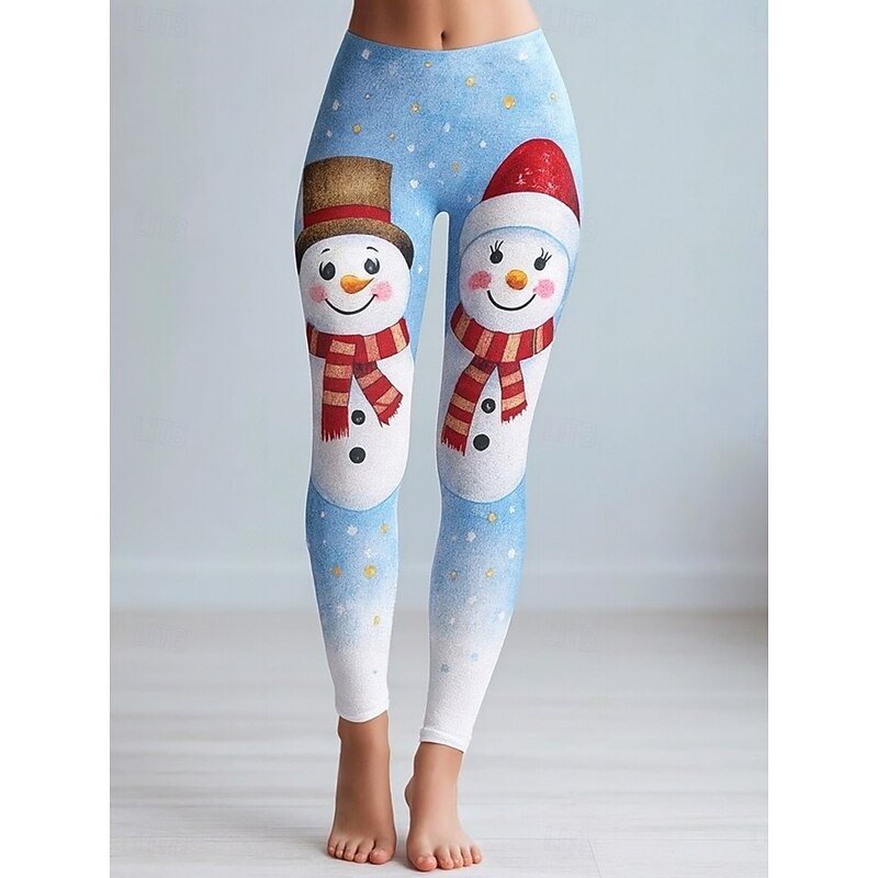 Women's Leggings Vacation Vintage Fashion Full Length High WaistPantsUgly Christmas Graphic Christmas Printing Thermal Warm Soft Breathable Stretchy Formal Outdoor Vacation Blue Green Summer Spring2