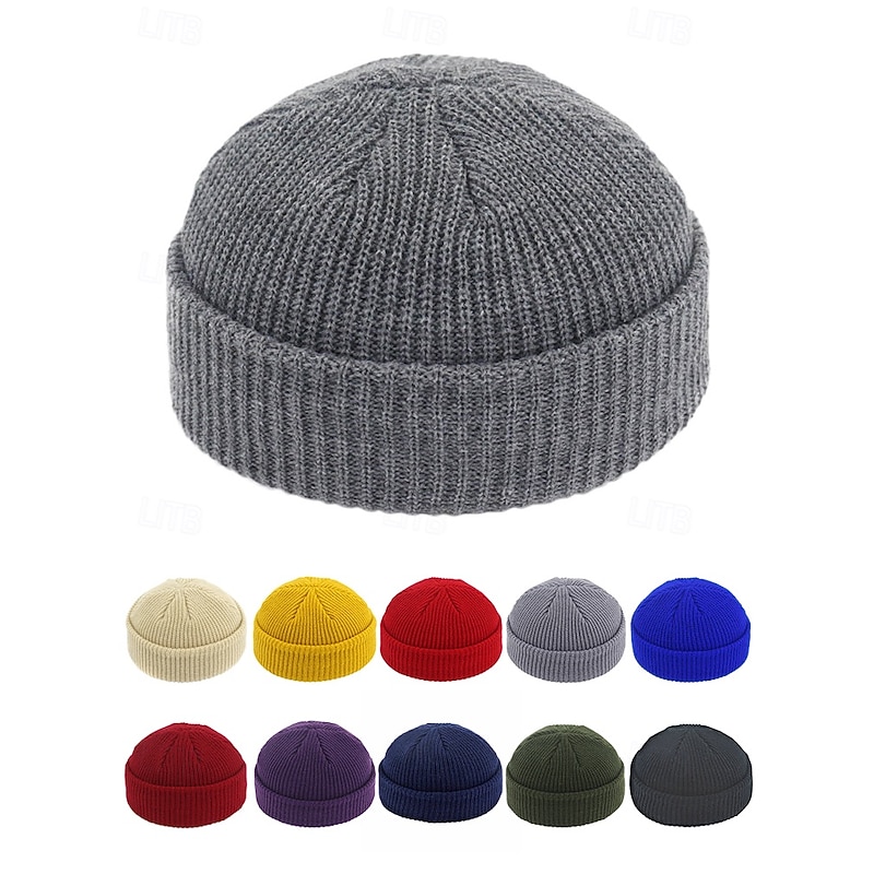 Men's Knitted Beanie Hat - Soft & Comfortable, Ribbed Design, Ideal for Winter & Christmas Gifts