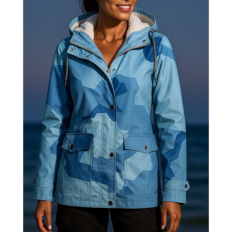 Women's Outdoor Jacket Hiking Jacket Fleece Jacket Outdoor Fleece Lining Waterproof Windproof Hiking Outfits Hiking Clothes Winter Autumn / Fall Jacket Hunting Ski / Snowboard Camping / Hiking4
