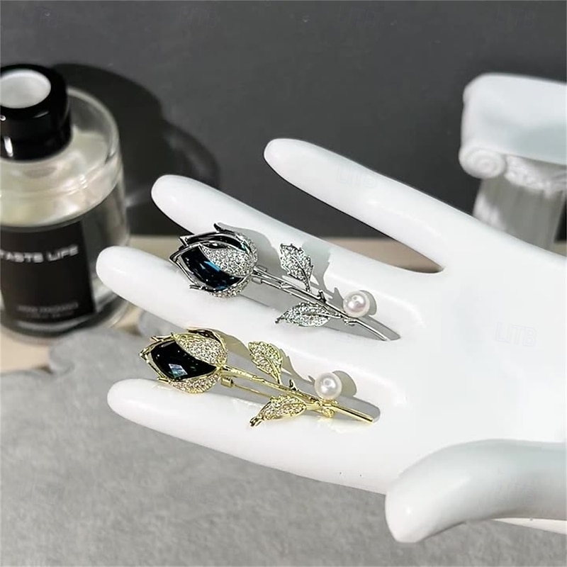 Brooches Classic Retro Flower Fashion Simple Brooch Jewelry Silver For Wedding Party Gift Engagement Prom Festival3