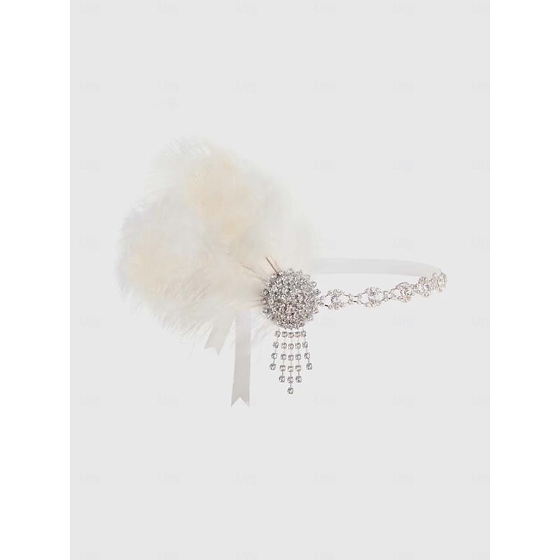 Women's 1920s Feather Rhinestone Headband - Gatsby Flapper Hair Accessory for Ballroom Dance, Cocktail Party and Vintage Themed Events4