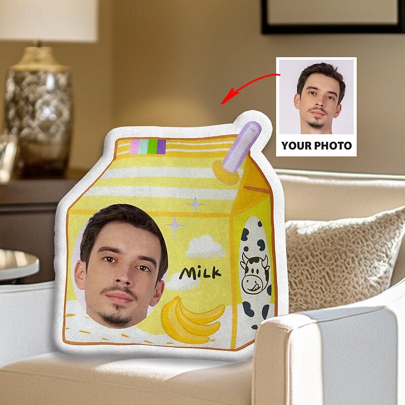 Personalized Customized Face Donut Pillow Ice Cream Doll Creative Photo Cake Cushion Funny Birthday Gifts Unique Photo Pillow Custom Christmas Gifts