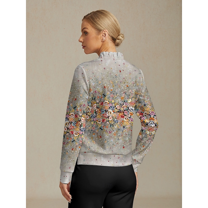 Women's Golf Pullover Sweatshirt Grey Long Sleeve Top Ladies Golf Attire Clothes Outfits Wear Apparel2