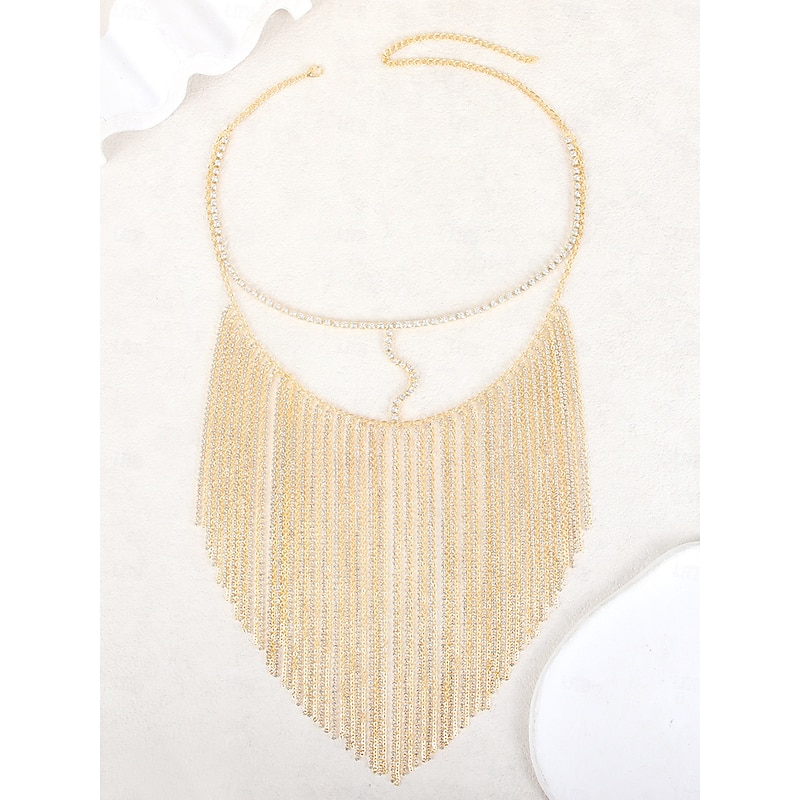 Women's Rhinestone Fringe Mask - Sparkling Tassel Face Jewelry Accessory for Party, Festival, Masquerade and Clubwear Events3