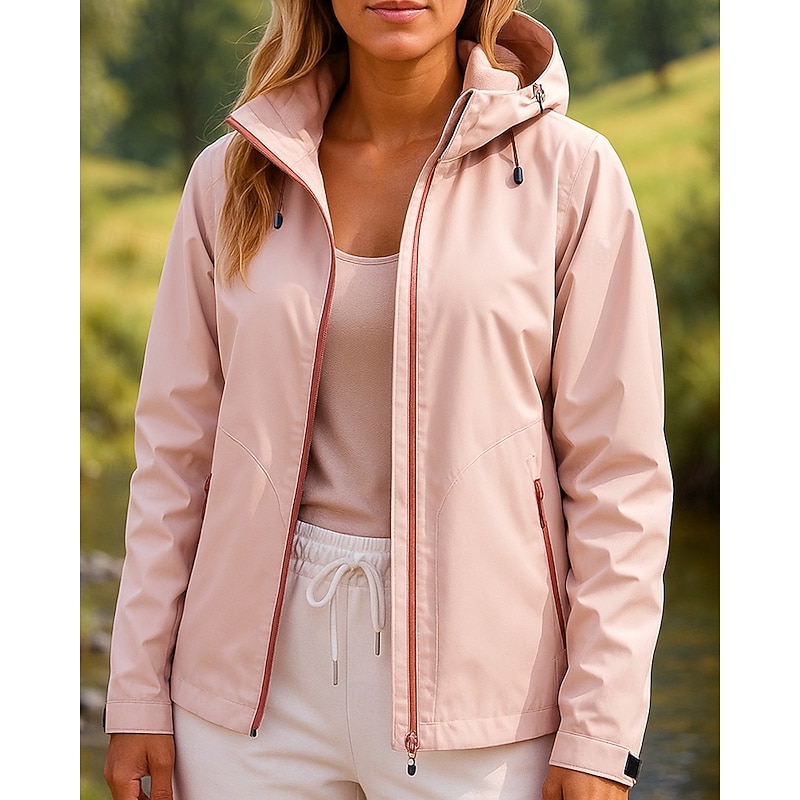 Women's Windbreaker Softshell Jacket Hiking Jacket Outdoor Waterproof Windproof Hiking Outfits Hiking Clothes Spring Autumn / Fall Top Fishing Camping / Hiking / Caving Running Solid Color Black