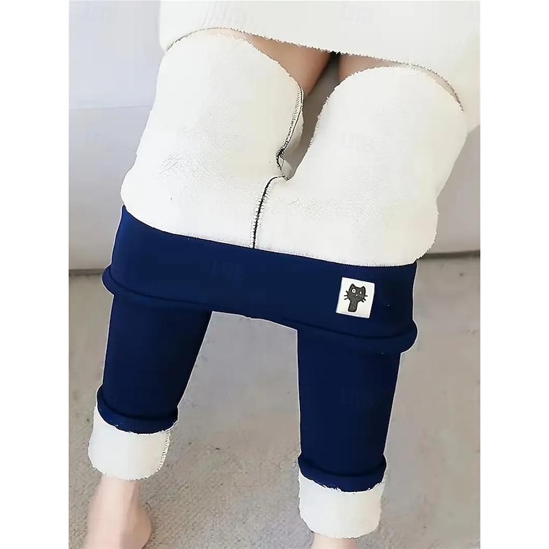 Women's Fleece Pants Leggings Fashion Streetwear Basic Full Length High Waist Plain High Cut Comfy Soft Comfortable Inelastic Vacation Home Street Navy Black Wine Gray Spring Fall Winter Regular Fit3