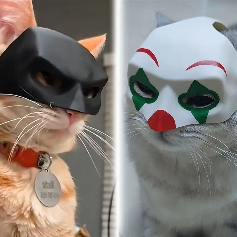 Prank Funny Black Bat Shaped Pet Cat Helmet | with Bungee Cord | Photo Mask