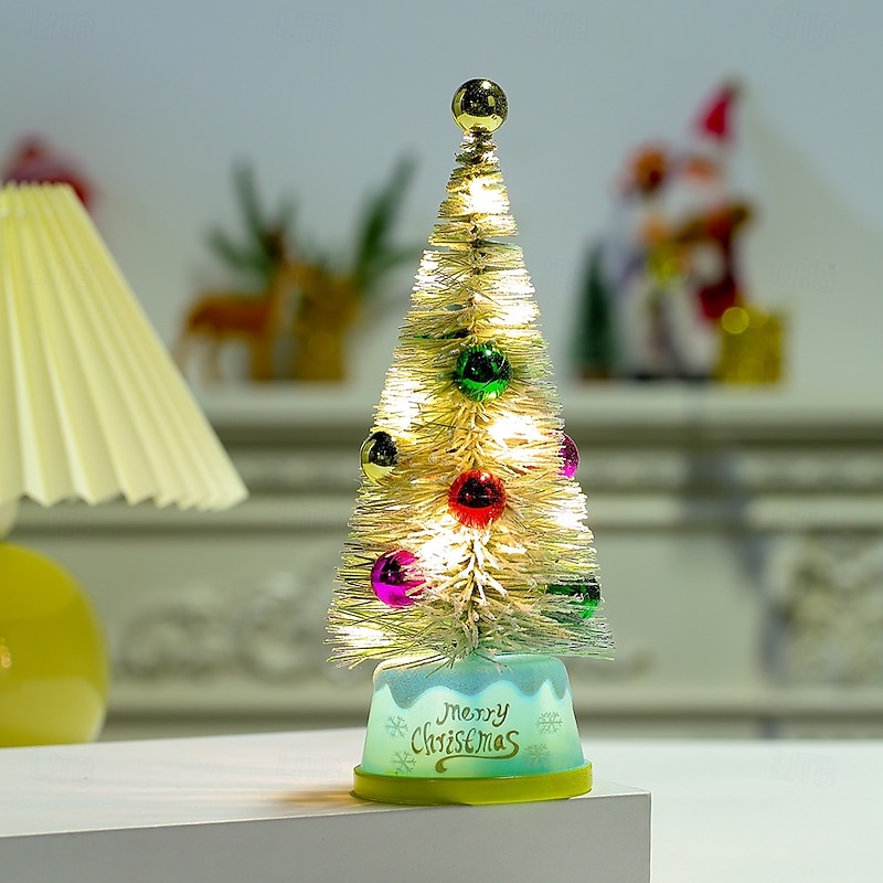 1 Pc 25CM Christmas Mini Christmas Tree Cedar Tree LED Nightlight Desktop Decorative Light Pendant Light3