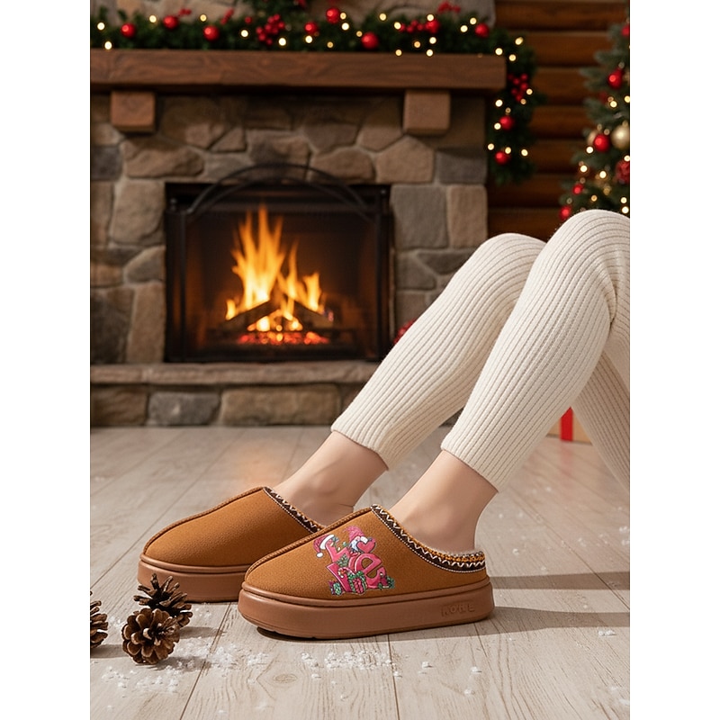 Women's Cozy Slippers with Fun Christmas Snowman Prints, Soft and Warm, Perfect for Indoor Lounging, Holiday Christmas Parties and Relaxing by the Fireplace4
