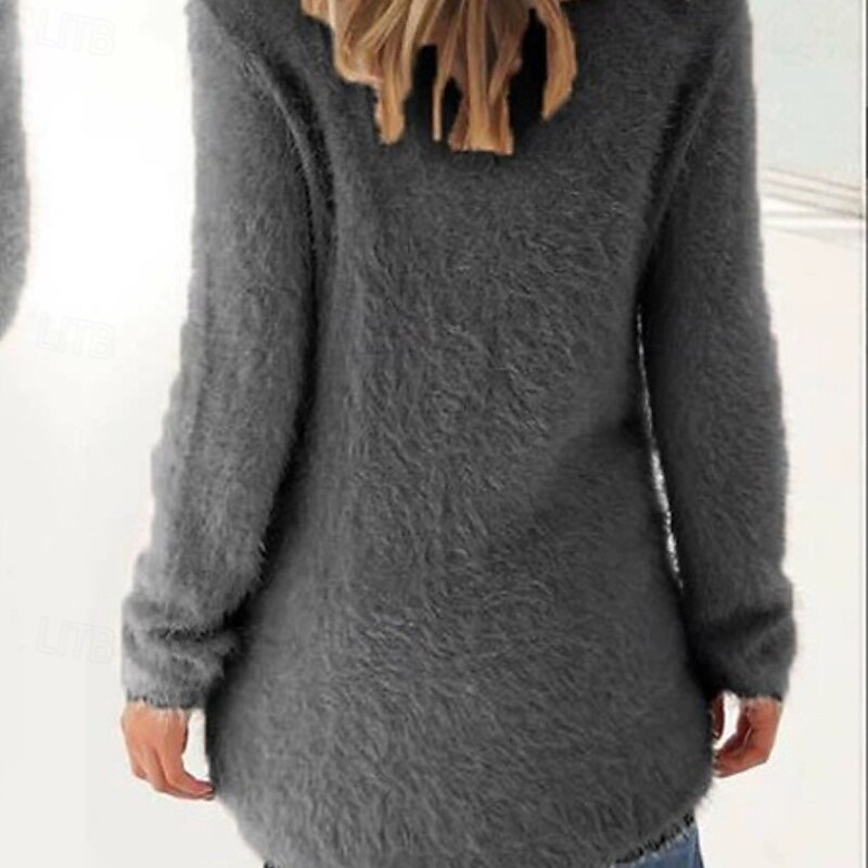 Women's Pullover Sweatshirt Plain Active Fashion Streetwear Long Sleeve Crew Neck Regular Tops Street Dailywear Casual Patchwork Gray Spring Fall3