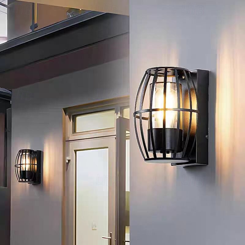 Modern Simplicity Aluminum PC Cage Shape 1-Light Wall Sconce Lamp For Garden 110-240V4