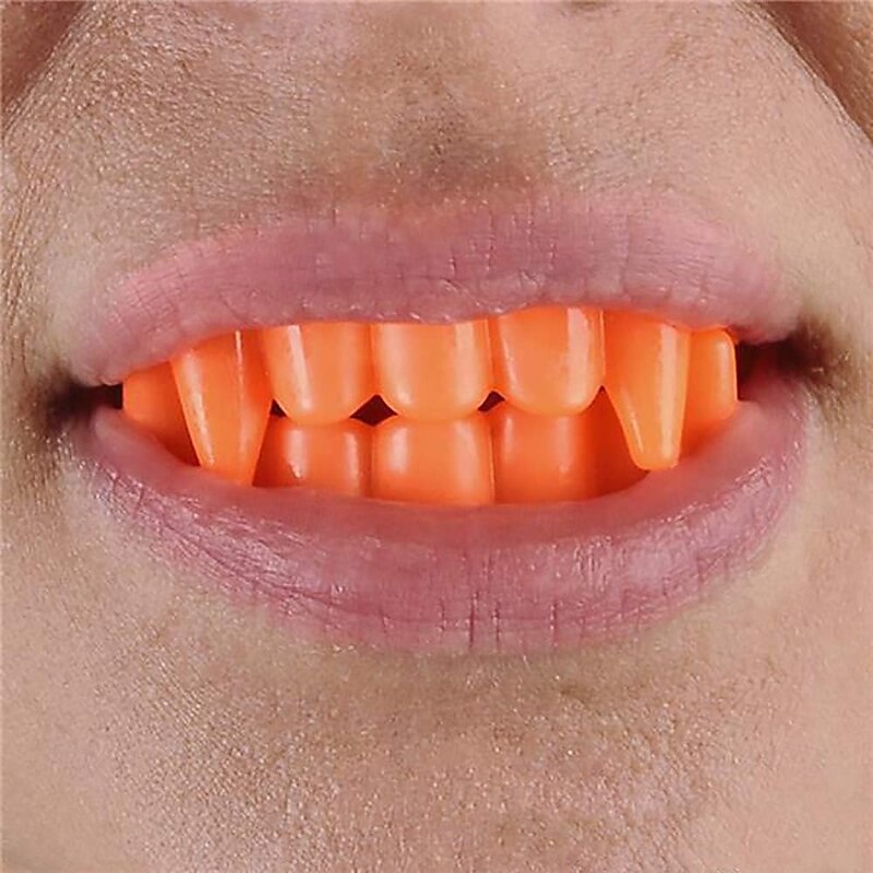 6 Pack Halloween Teeth Neon Fangs Teeth Costume Funny Halloween Dress-Up Pretend Play Decoration4