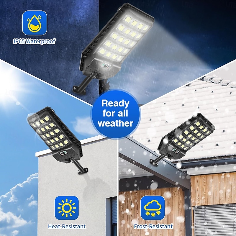 Solar Street Lights Motion Sensor, IP67 Waterproof Dusk to Dawn Solar Flood Light Outdoor with Remote Control, LED Outdoor Light for Outside Garden Yard, Parking Lot Lights4