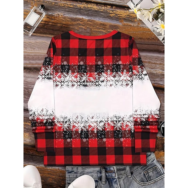 Christmas Women's T Shirt Graphic Snowman Vintage Stylish Casual Long Sleeve V Neck Regular Tops Daily Print Red Spring Fall Winter2