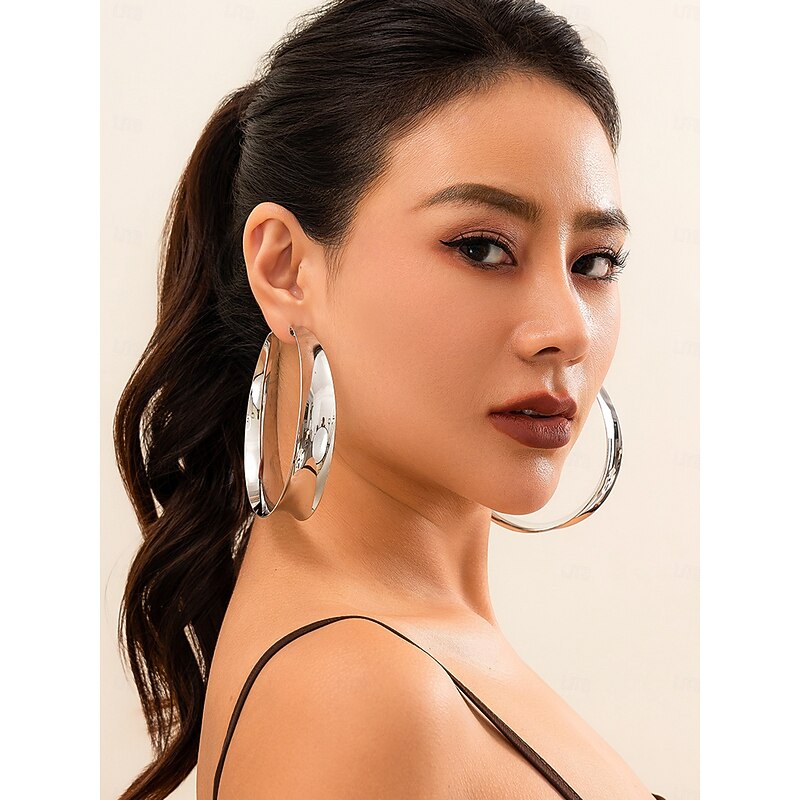 Women's Large Gold Hoop Earrings - Bold Statement Jewelry for Party Outfits, Nightclub Fashion & Special Occasions3