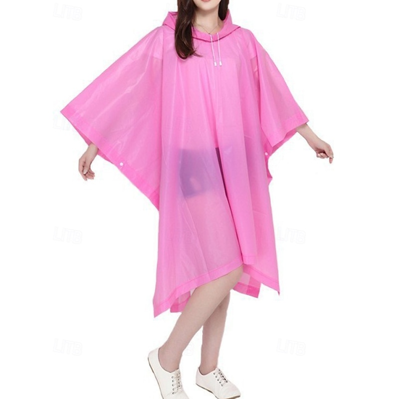 Women's Cloak / Capes Waterproof Windproof Irregular Hem Casual Plain Vacation Street Daily Wear Going out Long Hooded Regular Fit Long Sleeve Outerwear White Yellow Pink Fall Winter3