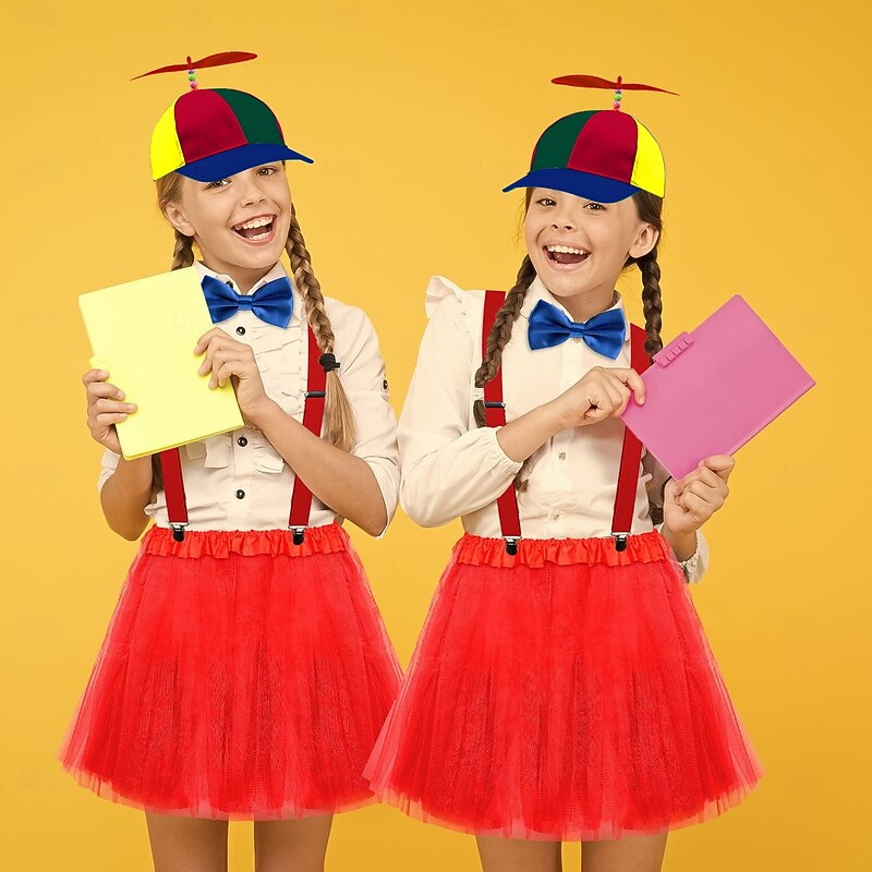 Tweedle Dee Dum Halloween Cosplay Costume Outfits Helicopter Hat Carnival Costume Cosplay Kid's Adults' Women's Girls' Halloween Carnival Mardi Gras Performance Party Stage Easy Halloween Costumes3