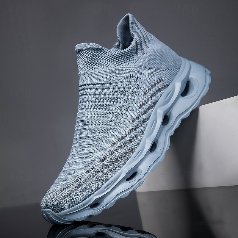 Men's Neon Green Flyknit Sneakers – Lightweight Breathable Mesh Running Shoes for Athletes, Fitness Training and Daily Sportswear4