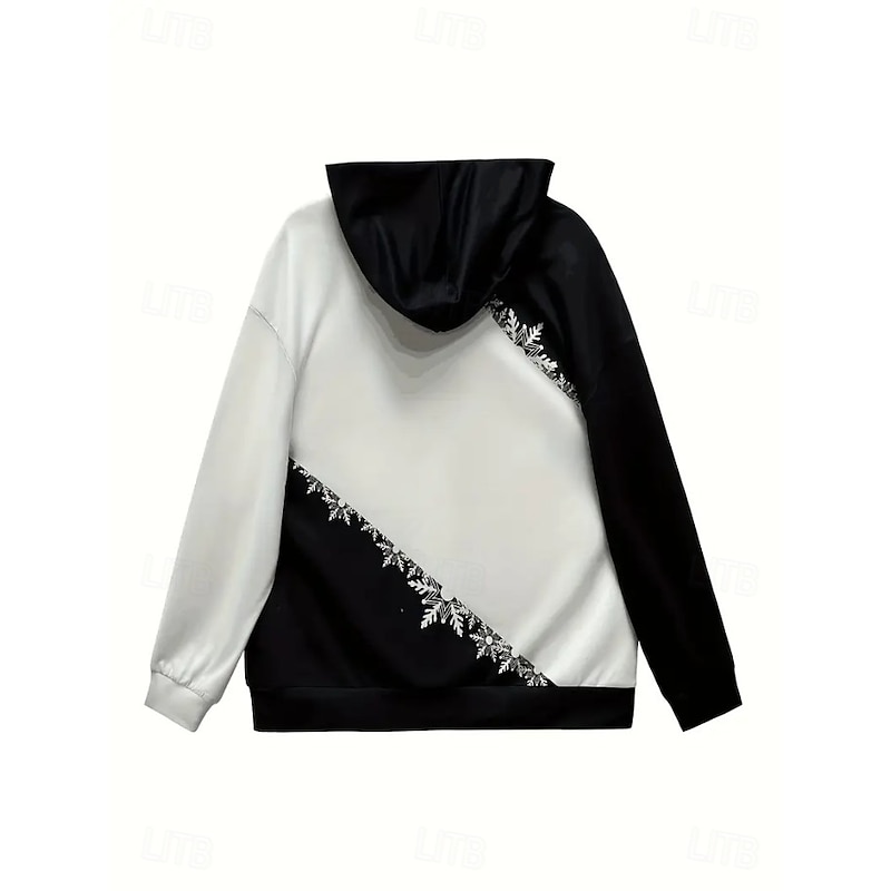 Women's Pullover Hoodie Sweatshirt Graphic Santa Claus Christmas Tree Elegant Warm Active Long Sleeve Hooded Regular Tops Street Dailywear Casual Drawstring Print Black Blue Spring Fall Winter2