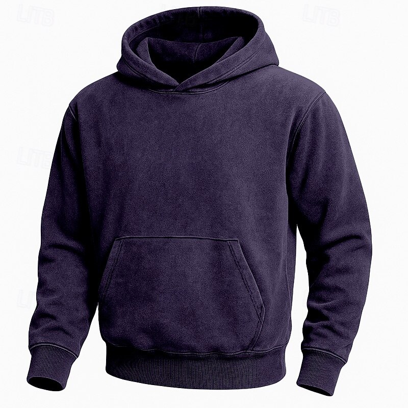 Men's Hoodie Pullover Hoodie Sweatshirt Black Yellow Pink Army Green Burgundy Hooded Plain Pocket Sports & Outdoor Casual Daily Streetwear Cool Sportswear Spring &  Fall Clothing Apparel Hoodies2