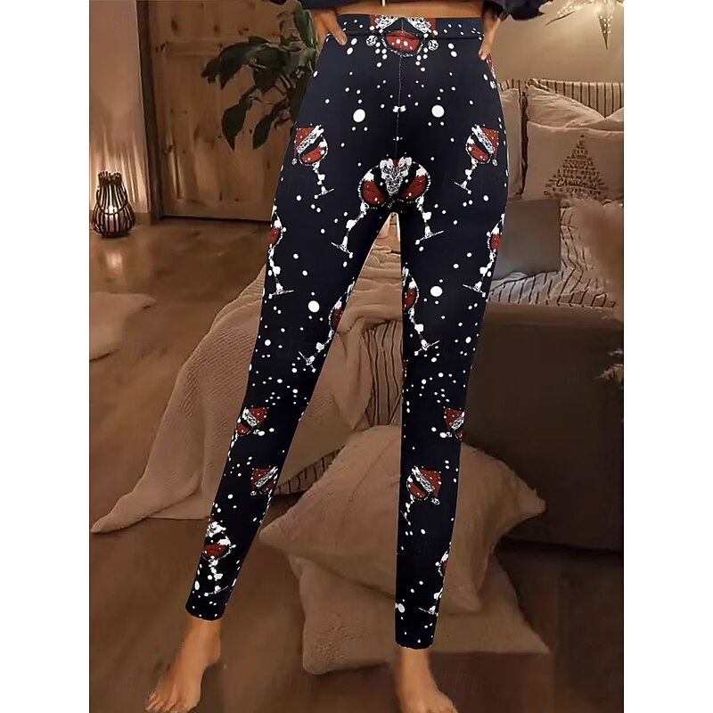 Women's Leggings Vacation Vintage Fashion Full Length High WaistPantsUgly Christmas Graphic Printing Thermal Warm Soft Breathable Stretchy Formal Outdoor Vacation Black Summer Spring Fall Winter2