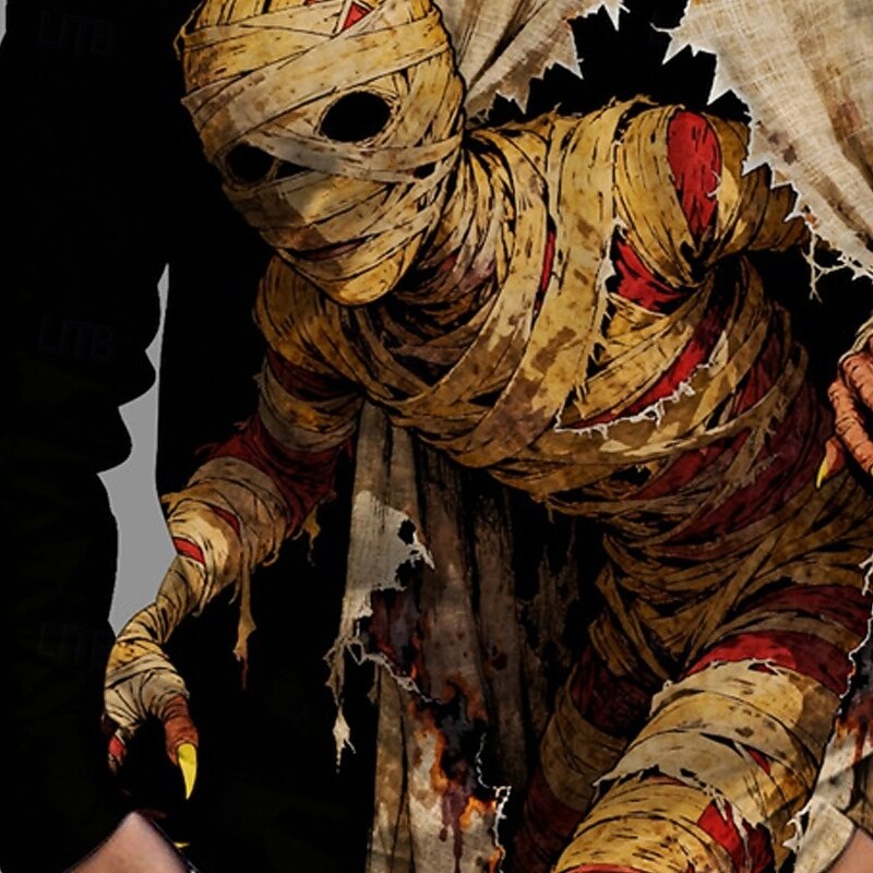 Boys' 3D Ghost T shirt Tee Long Sleeve Spring Fall Fashion Basic Kids 4-12 Years Crew Neck Outdoor Casual Daily Regular Fit3