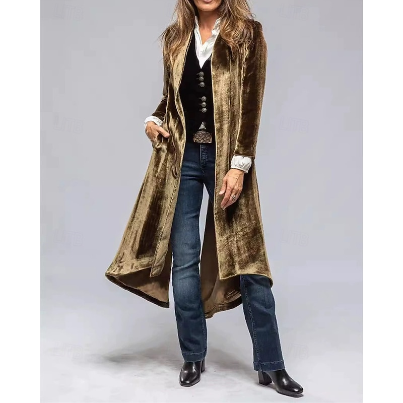 Women's Casual Jacket Warm Comfortable Pocket Fashion Outdoor Plain Going out Weekend Cardigan Regular V Neck Regular Fit Long Sleeve Outerwear Black Champagne Burgundy Fall Winter