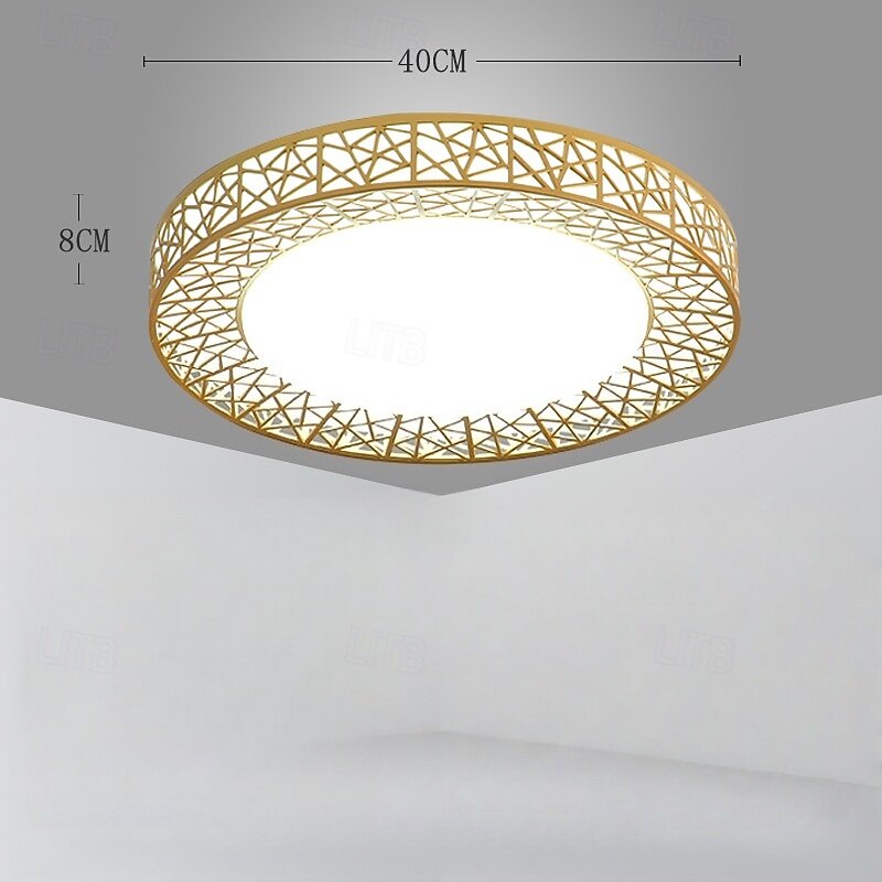 Modern Round LED Ceiling Light, Creative Metal Acrylic Design Lighting Dimmable with Remote Control Minimalist Ceiling Lamp Living Room Lamp Hallway, Bedroom4