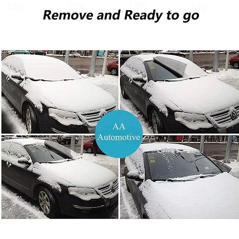 Magnetic Car Anti-snow Cover, Half Car Cover with Front Windshield Protection, Thick Sunshade and Heat-Resistant Snow Shield for Winter and Summer3