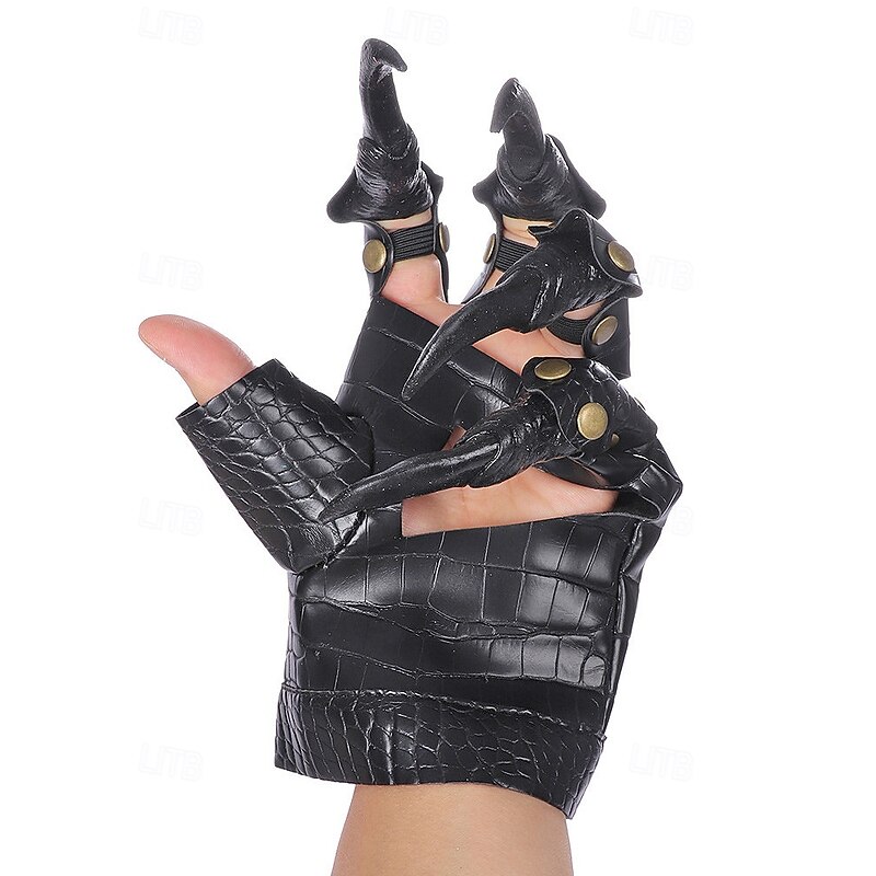 Women's Halloween Claw Gloves, Faux Leather Gothic Punk Style Costume Accessory with Long Nails for Cosplay, Parties and Festivals3