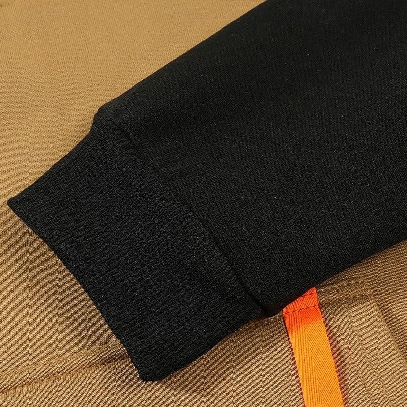 Men's Hoodie Quarter Zip Hoodie Fleece Hoodie Tactical Hoodie Black Khaki Dark Gray Hooded Plain Patchwork Zipper Color Block Sports & Outdoor Casual Daily Streetwear Cool Sportswear Spring &  Fall4